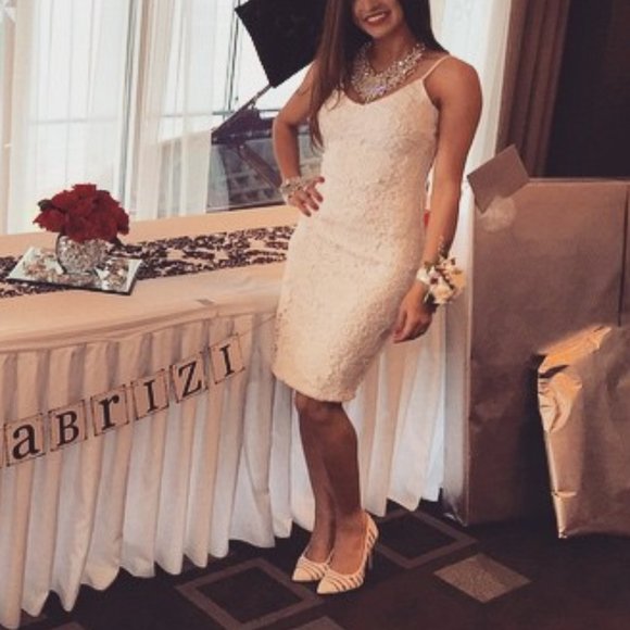 Lulu's Bursting Bouquet Ivory Lace Midi Dress XS - Picture 6 of 6